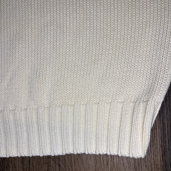 Polo Ralph Lauren Sweater Mens XL Cream Ivory Cotton Crewneck Pullover Classic - Picture 4 of 10